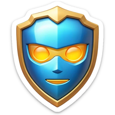 Clash of Clans aesthetic: Cinematic Playful 3D Isometric Energy Shield Emoji, rendered in a 3D vector-style similar to standard emojis with minimal shading and bold, simplified shapes. A compact, distinct form with signature details, softly glowing with a futuristic sci-fi warfare charm. Simplified yet unmistakably iconic, highly detailed and consistent, glowing with a soft radiance and high shine. Stylized with a touch of high-tech brilliance and a soft glowing outline, capturing the essence of a beloved gaming relic with a friendly, playful manner! sticker