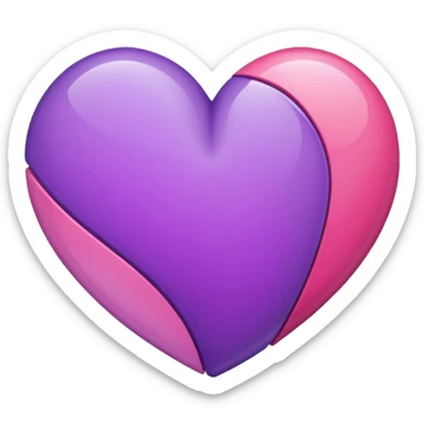 Purple and pink mixed heart  sticker