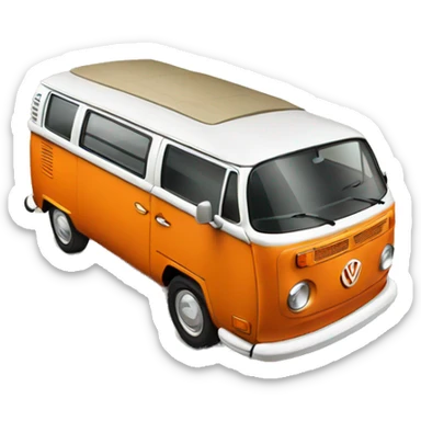 Orange vw camper can sticker