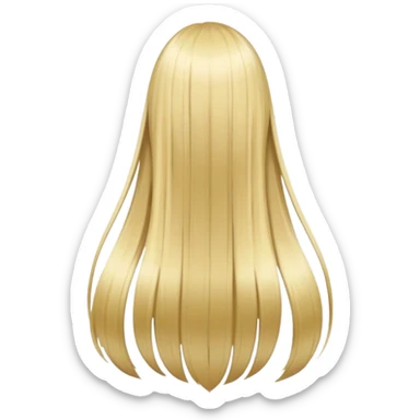 back view of straight long blonde hair sticker