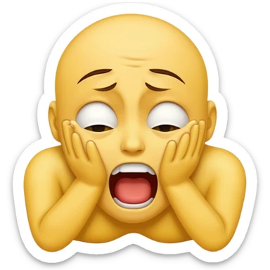 An emoji strangling itself sticker