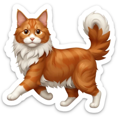 Maine Coon runs after Doberman sticker
