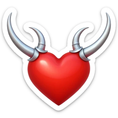 red heart with horns and a tail sticker