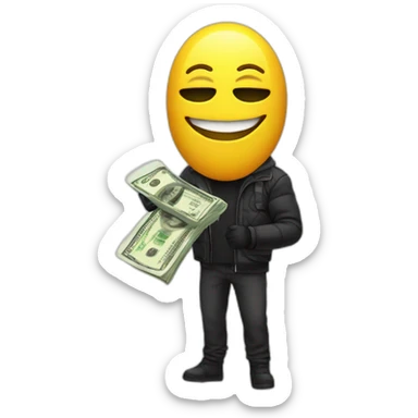 hacker with money sticker