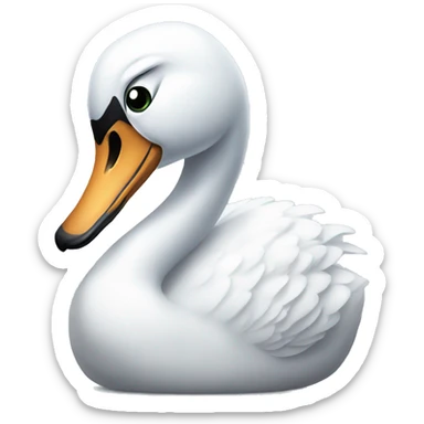 Swan looking sad sticker