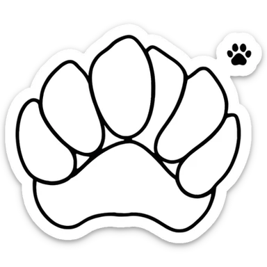 colored puppy paw print sticker