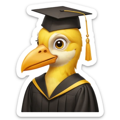 Bird graduate college sticker