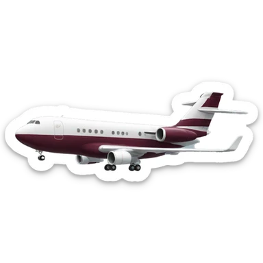 realistic plane burgundy sticker