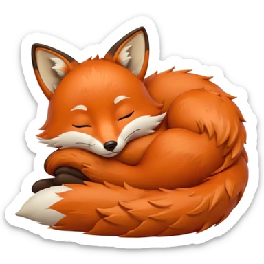 a sleeping fox  emoji sticker