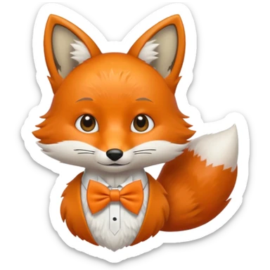 fox wearing bow ties sticker