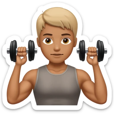 Dumbbell pressure level that a human sticker