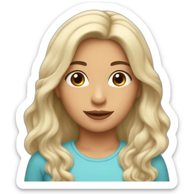 MUJER CON PELO LARGO MORENA Y DE PIEL CLARITA  sticker