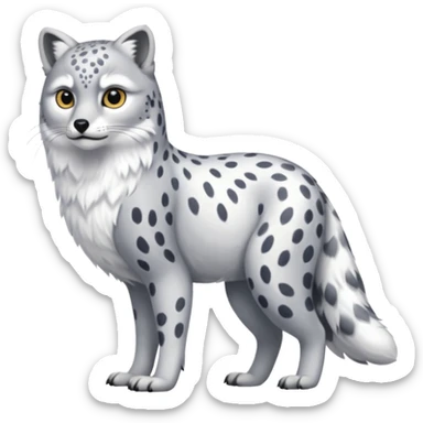Snow-Leopard-Arctic-Fox-Arctic-Wolf-Snowy-Owl-fusion-hybrid-animal-creature, full body sticker
