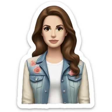 Lana del Rey with jacket sticker