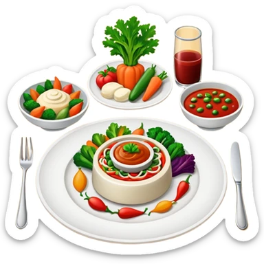 fancy fine dining meal sticker