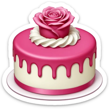 un gâteau rose à la cerise  sticker