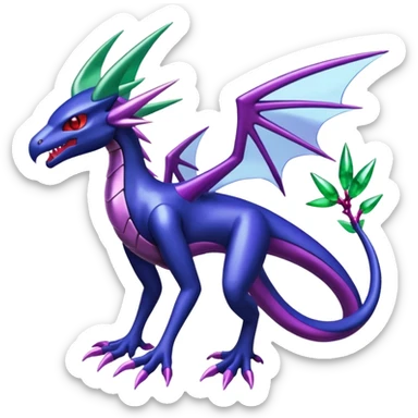 Shiny Aural Darkrai-Flygon-Genesect-Fakémon-fusion (full body) sticker