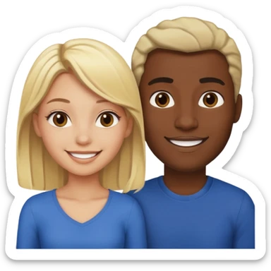 a super black guy with a blonde girl sticker