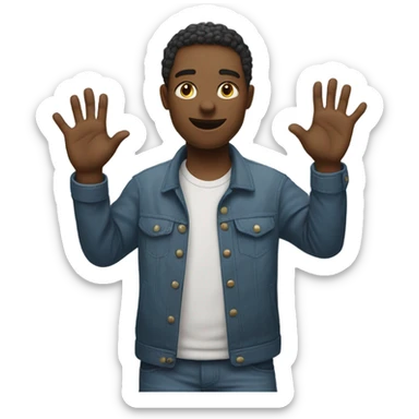 Create a person who's hand are up like whatever sticker