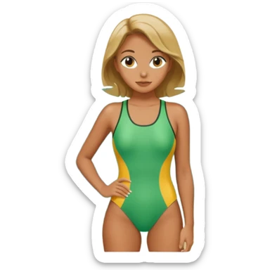 one-piece green swimsuit sticker