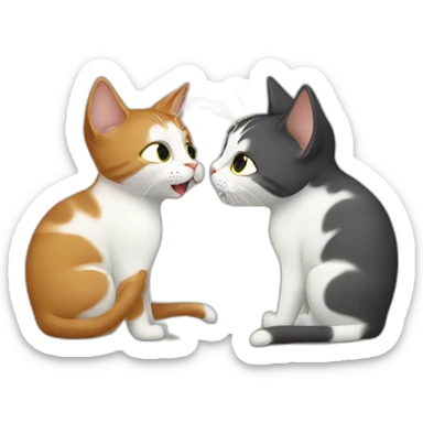 cats sniffing each other sticker