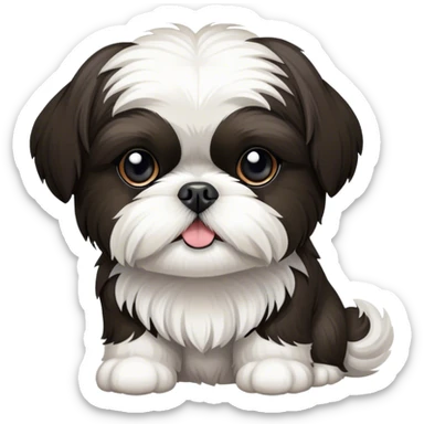 Black and white Shih Tzu  sticker