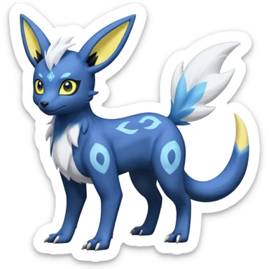 Manectric-Electrike-Lugia-Umbreon-Draco-Fakémon-hybrid-creature (full body), 4 legs sticker