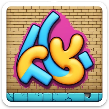 Graffiti painting top wall sticker