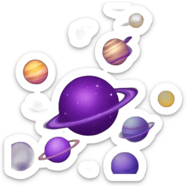 dark matter stars and moons planets and happyness dark purple glitter sticker