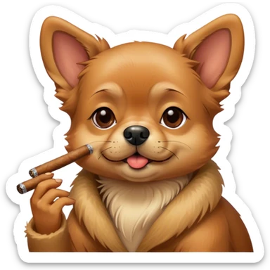 Petit chien qui fume le cigare sticker