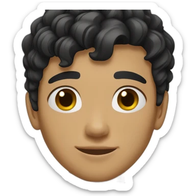 a teenage boy with black hair, short and a little wavy sticker