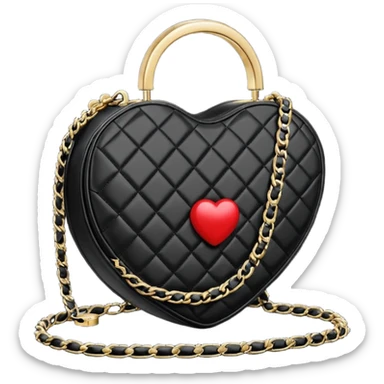 chanel heart shape bag black color bag sticker