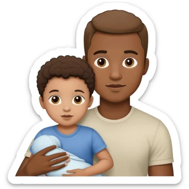 Interracial couple with mixed baby boy sticker