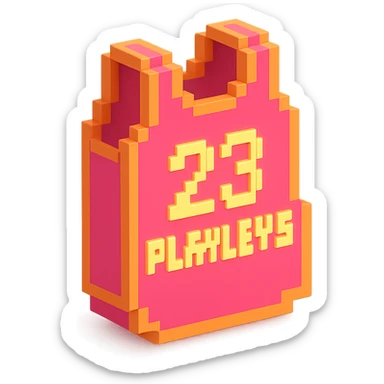 розовая баскетбольная майка со светящейся надписью "23 PLAVLEYS", no background sticker
