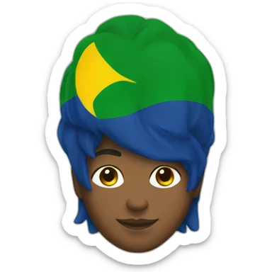 brazilian flag person sticker