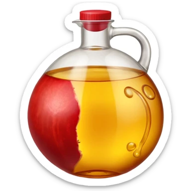 A Pomegranate and a transparent 20 liter plastic container of used or burnt cooking oil sticker