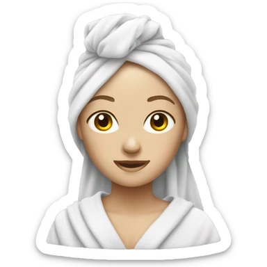 White Woman in towel sticker