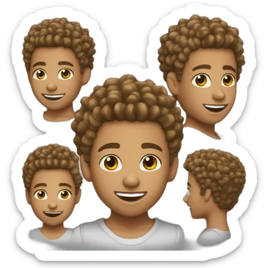 Light skin curly taper fade braces boy sticker