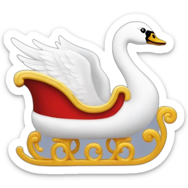 Swan in the Christmas sleigh sticker