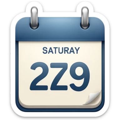 ios emoji styles for calendar that showed date 27 and titled Saturday sticker