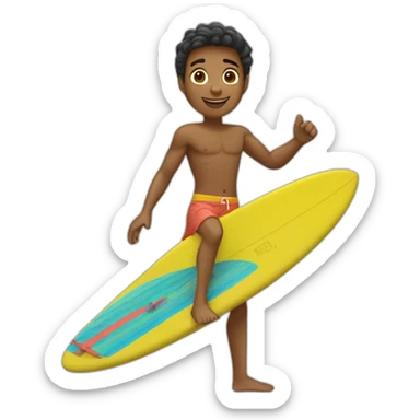 Beau garçon qui surf sticker