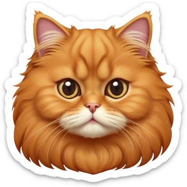 cinematic-adorable-big-eyed-fluffy-solid ginger-persian-cat-portrait-emoji,-head-tilted-playfully-with-a-sweet-expression,-fluffy-solid ginger-fur,-simplified-yet-irresistibly-cute-features-with-large,-expression, solid ginger persian cat sticker