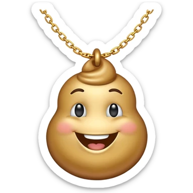 poop emoji wearing a vip necklace  sticker