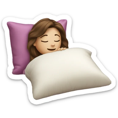 sleeping beauty brunette white girl with a silk pillow sticker