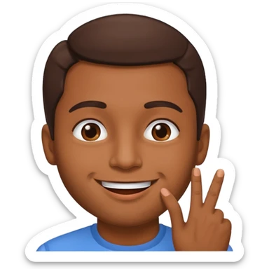 Un homme brun qui envoi un bisous sticker