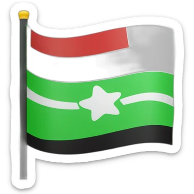 Make a flag: black on bottom, white in middle and green on top. Ln the white add 3 red stars sticker