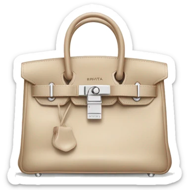 Birkin beige marfa bag with silver hardware  sticker