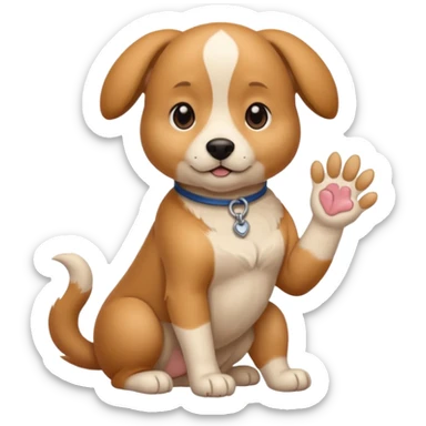 Chien avec poitrine et patte avant droite blanche sticker