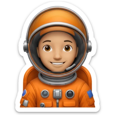 Engineer in an orange astronaut suit sticker
