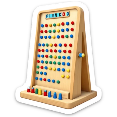 plinko board with score zones at the bottom sticker